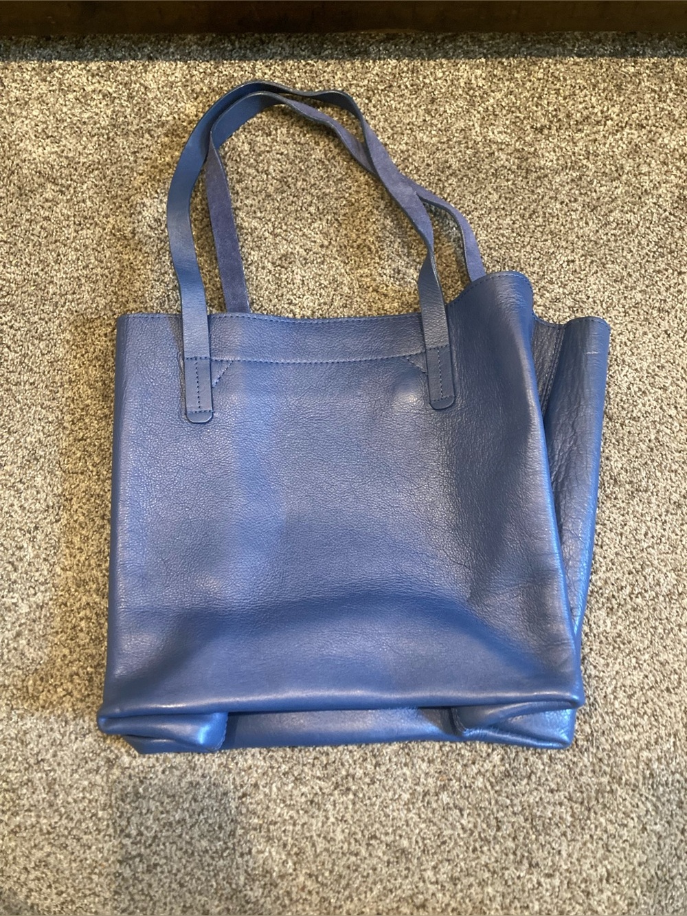 Mark & Graham Blue Genuine Leather Tote Bag 13” x 12.5”